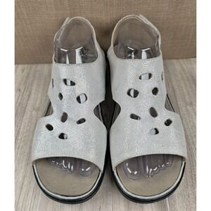 Propet Gabbie Silver Slingback Extra Wide Cushioned Sandals Womens Size 10X 2E
